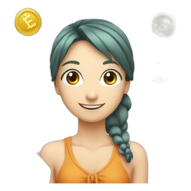 nami avec un billet en euros sticker