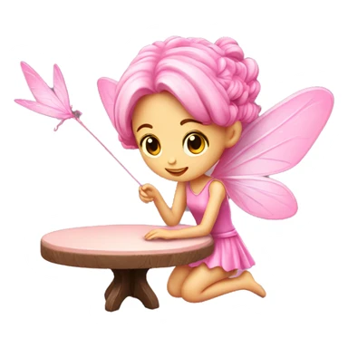 Table pink fairy decoration sticker