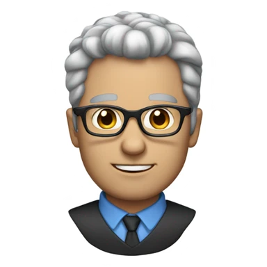 Man with black grey hair blue eyes and glasses  sticker