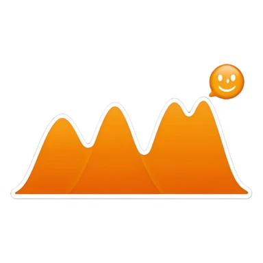 orange and white line chart emoji style sticker