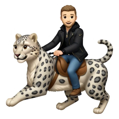 Justin Timberlake riding a snow leopard sticker