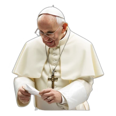 the pope innocently snorting lines sticker