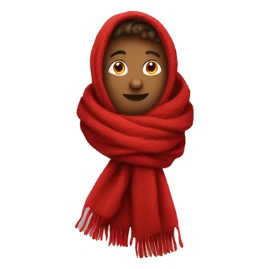 thick red scarf laying sticker