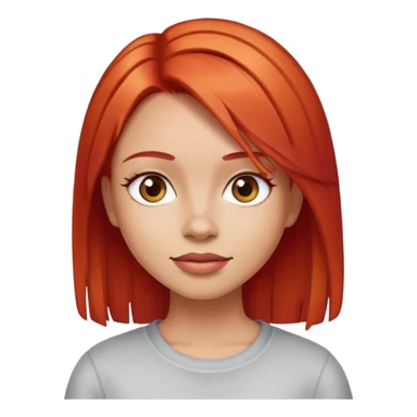 a girl with straight red dyed hair and light skin sticker