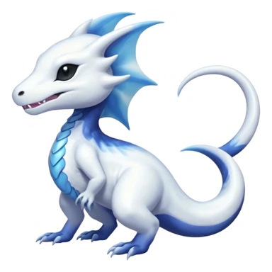 White albino shiny glossy smooth soft silky iridescent Salandit-Absol-Shinx-fusion-hybrid, full body sticker