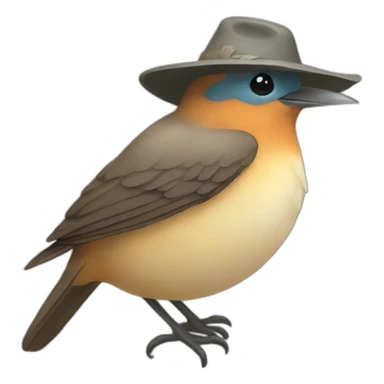 bird with ahat sticker