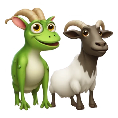Frog and a goat sticker