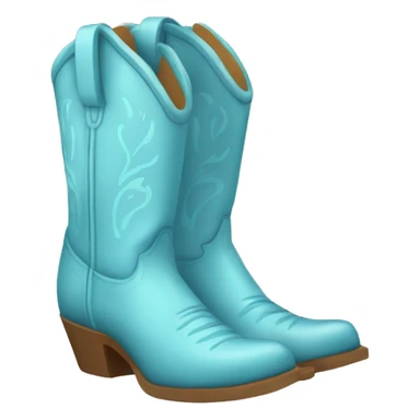 Light blue cowgirl boots sticker
