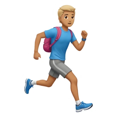 man running to the right, full body, walking clothes sticker