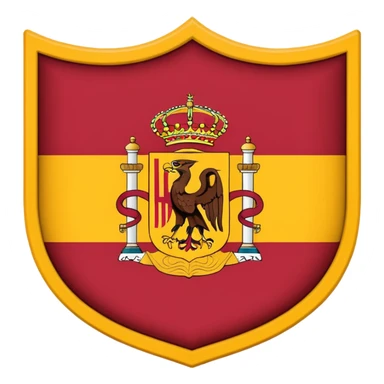 Bandera de españa tricolor actual con un águila marrón en el escudo sticker