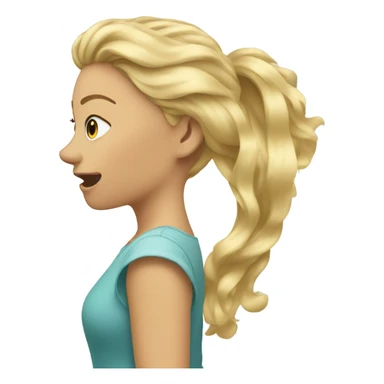 Blonde girl flipping her hair back over her shoulder  sticker