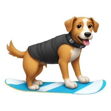 Dog snowboarding sticker