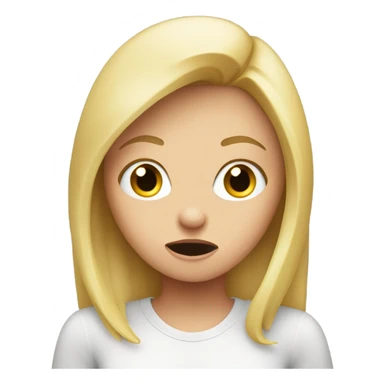 Blond girl covering her eye looking shocked sticker