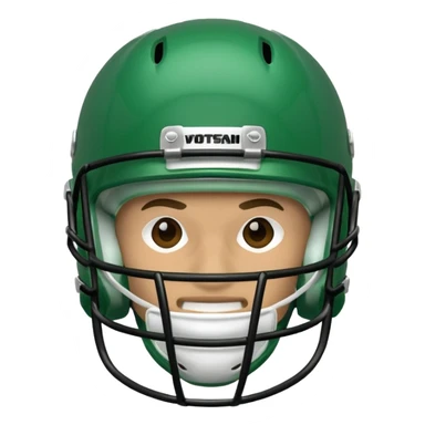 college football player helmets green sticker