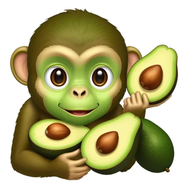 Monkey eating avocado  sticker