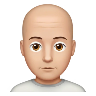 Bald very short buzz cut brown hair dad white with brown eyes  sticker