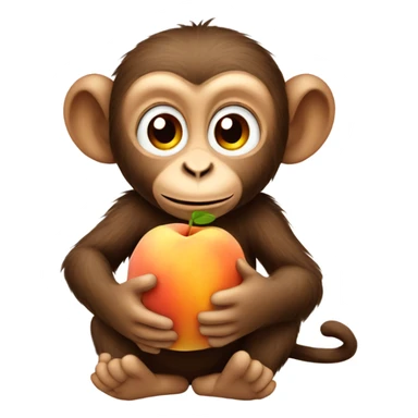 Monkey with a peach sticker