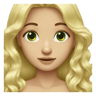 Blond girl air touch died hair green eyes  sticker