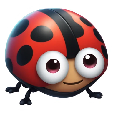 Cute ladybug with heart eyes emoji sticker