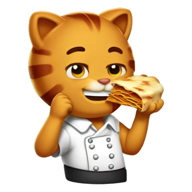 Garfield eating lasagna  sticker