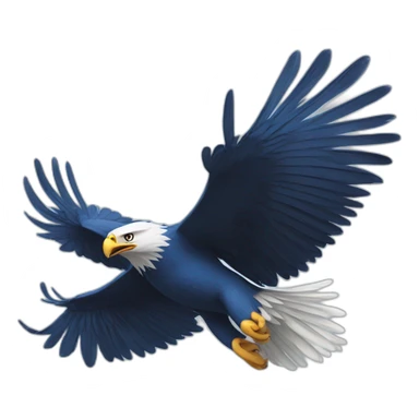 blue eagle flying really fast to right sticker