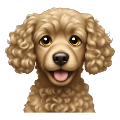 Little dark blonde dog with curly hair sticker