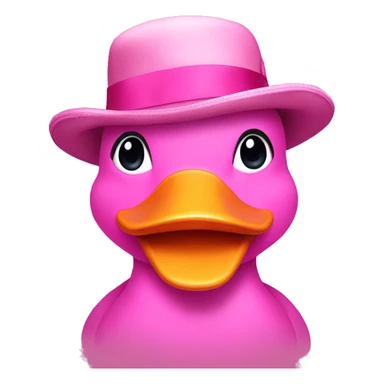 Pink duck with hat and bow tie sticker