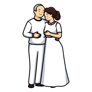 married couple, husband and wife embracing sticker