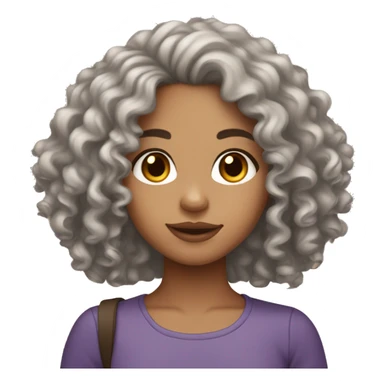 lightskin girl with brown curly hair sticker