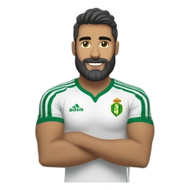 Hombre calvo y con barba y camiseta real Betis sticker