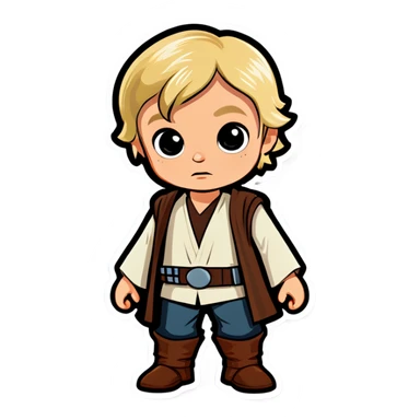 Blonde hair little boy Star Wars sticker
