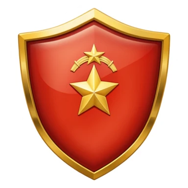 a shiny shield with the USSR flag inside sticker