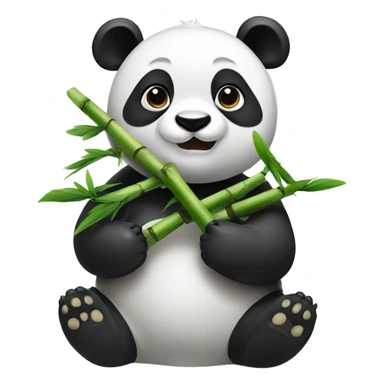 A panda eating bamboos sticker
