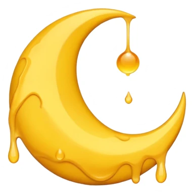 Melting waning crescent in yellow colour sticker