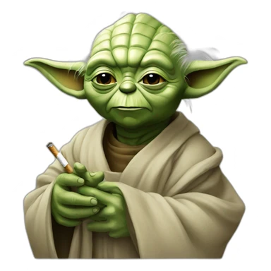 Yoda avec une cigarette sticker