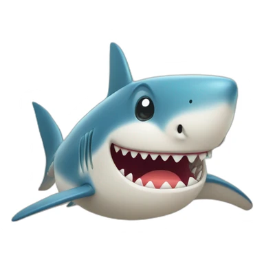 funny shark on beach summer sticker