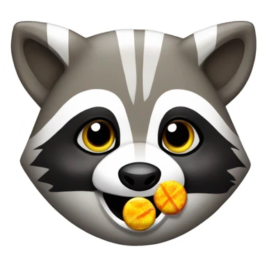Raccoon eat candy sticker