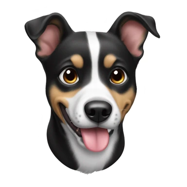Black white dog with his tongue out sticker