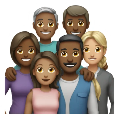 A family with five people  sticker