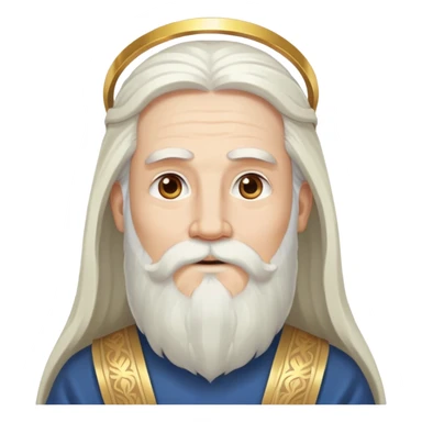 God, wise man with halo, long white hair, beard and white mustache sticker