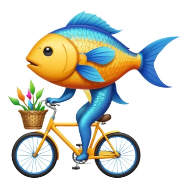 Fish on a broom on a bicycle sticker
