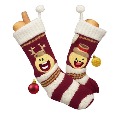 Wine knit Christmas stocking sticker
