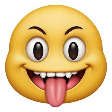 Creepy smiley face with drool and tongue sticking out sticker