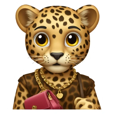 Leopard holding a purse sticker
