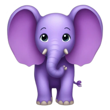 purple elephant wings sticker