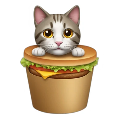 Cat with burger King's bucket sticker