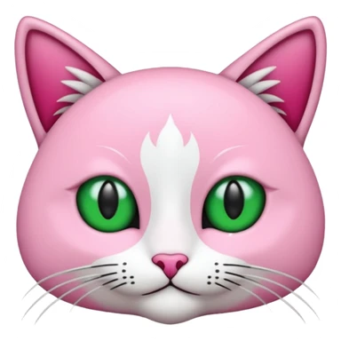 Bir siyah renkli kedi gözleri yeşil ve oturuyor boynunda pembe tasma vae sticker