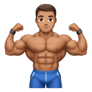 dodybuilder doble biceps possing sticker