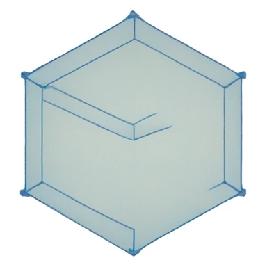 blueprint on an hexagonal paper sticker