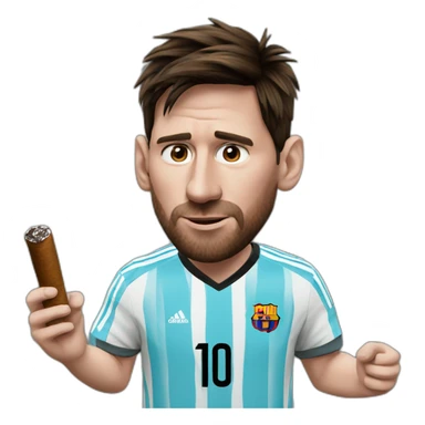 Realistic-Messi-with-a-cigar sticker